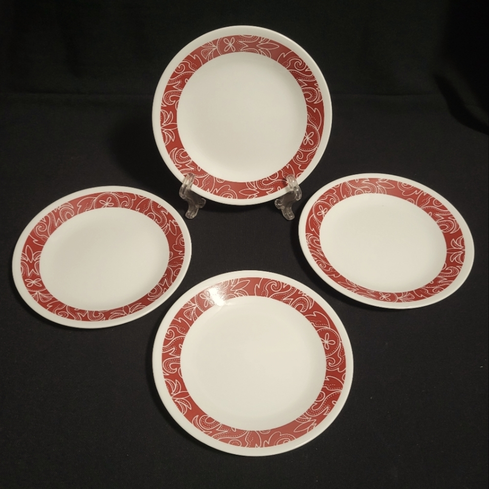 (4) Corelle Bandhini bread & butter plates
